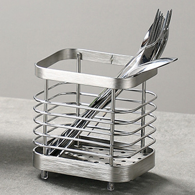 리빙공감 스텐 304 물빠짐 수저통 소형, 1개