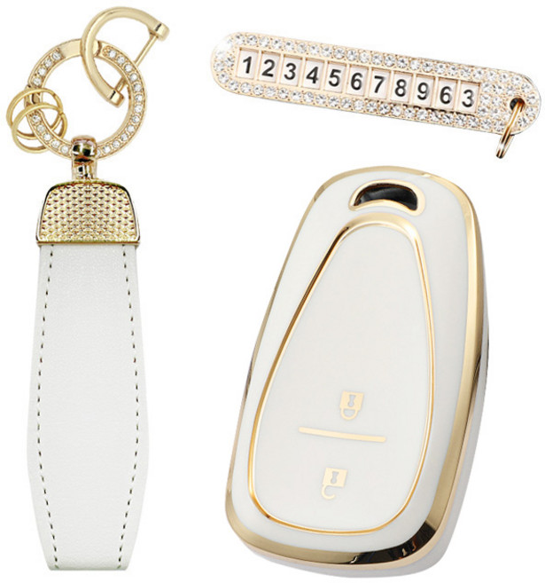 카템 엣지라인 풀커버 스마트키 케이스 풀세트, 화이트골드, 쉐보레 C01