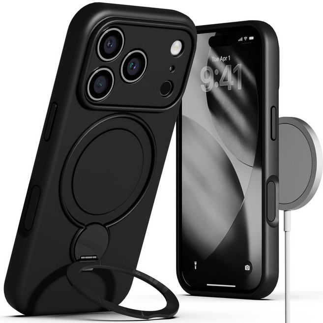 누아트 맥세이프 호환 마그네틱 스탠드 링 헤이즐 실리콘 휴대폰 케이스