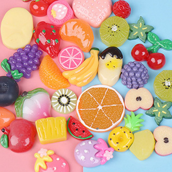 DIY 데코덴생크림 필통 핸드폰 케이스 꾸미기 세트, 과일파츠, 1세트