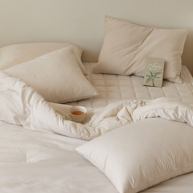 maatila 蓬鬆保暖 Stay Soft 半超細纖維鋪棉冬被, 豆奶拿鐵