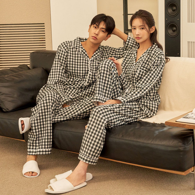 도씨 실크핏 멜로우 커플 잠옷 2세트