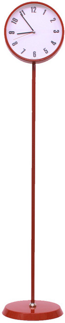 못없는 부착 무소음 스탠드 시계, 레드