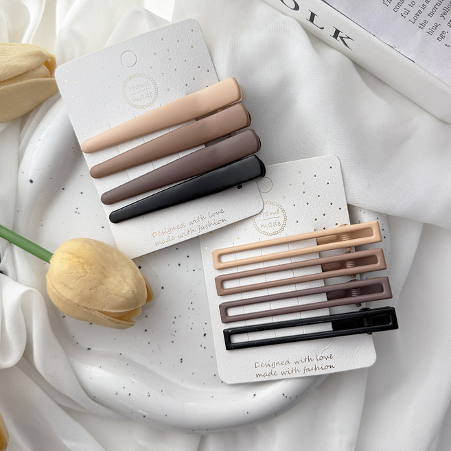 걸핀스 매트 스틸 브라운톤 집게핀 라운드 4종 + 스퀘어 4종 세트 1566