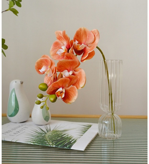 쏘앤영 조화 난초 결혼식 소품, 오렌지, 1개