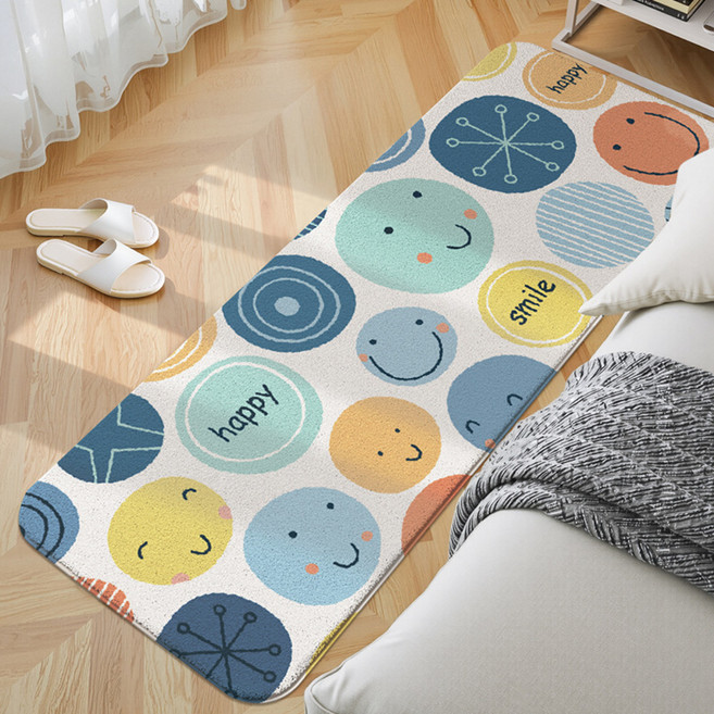 小麥購物 簡約長條羊羔絨床邊防滑地墊 L1408