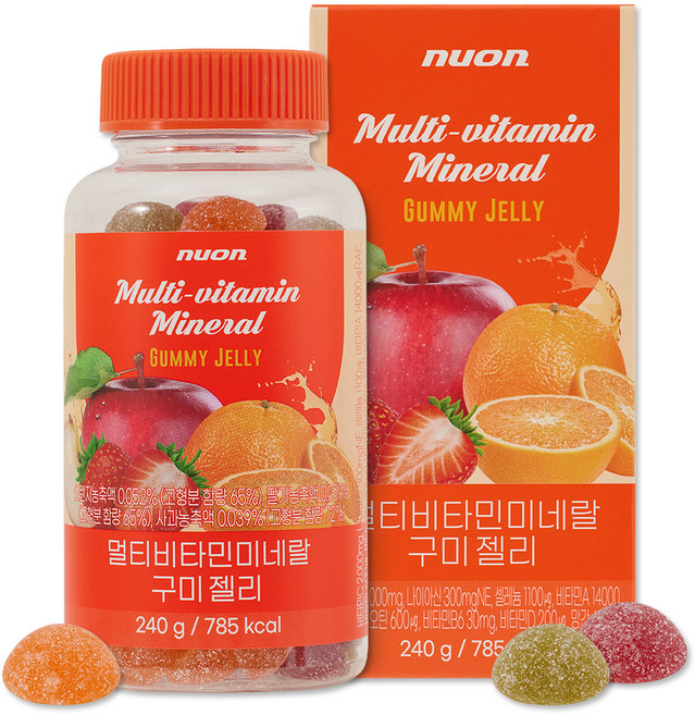 NUON 멀티비타민미네랄 구미젤리 240g, 80정, 1개