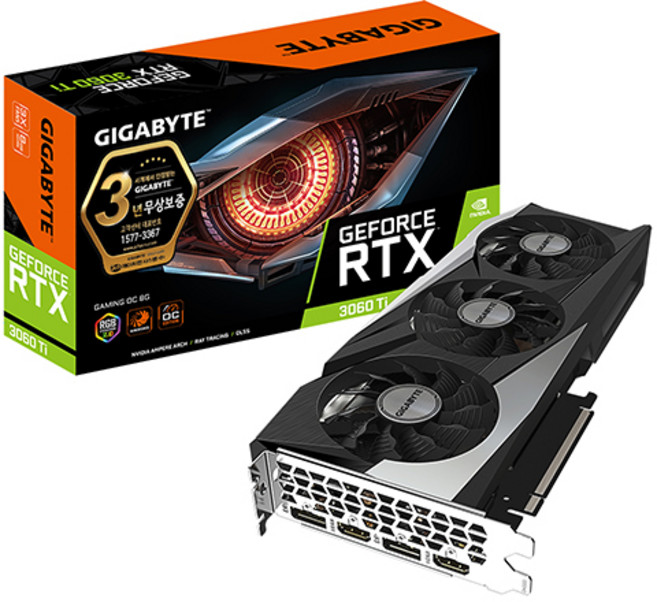기가바이트 지포스 RTX 3060 Ti Gaming OC V2 D6 8GB 그래픽카드, GV-N306TGAMING OC-8GD 2.0