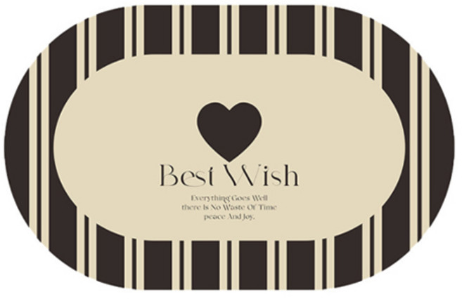 위더홈 미니멀 하트 포인트 발매트, 블랙, 1개