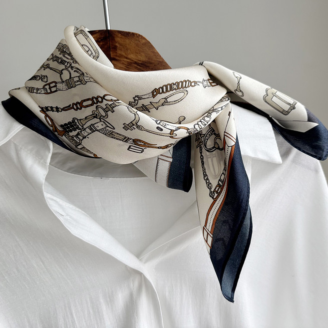 바비수 실크100 쁘띠 미니 슬림벨트 스카프