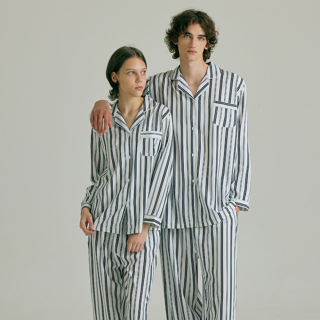 테라우드 스트라이프 긴팔 파자마 상하의 세트