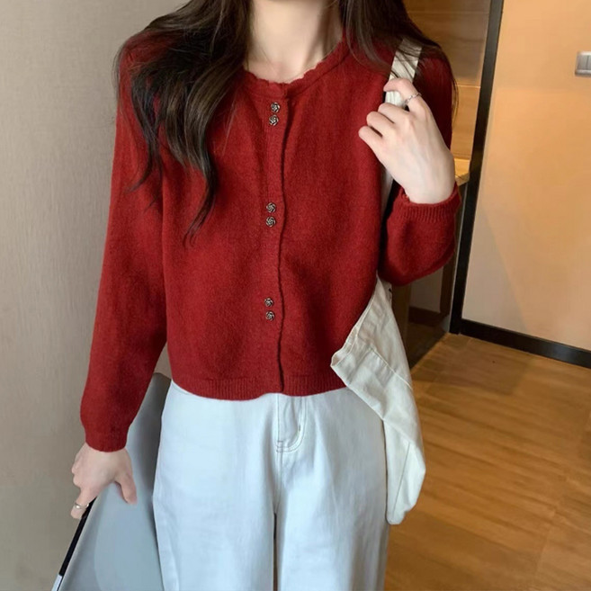 반야스토리 여성용 간절기 데일리 플라워 꽃단추 가디건 SS34