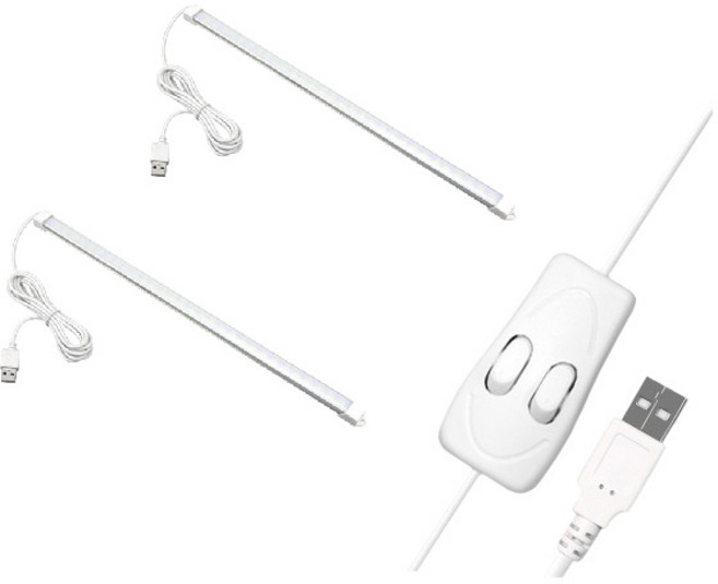 대한 LED바 USB조명 단색 3색조절 스위치타입 35cm 2p, 혼합색상