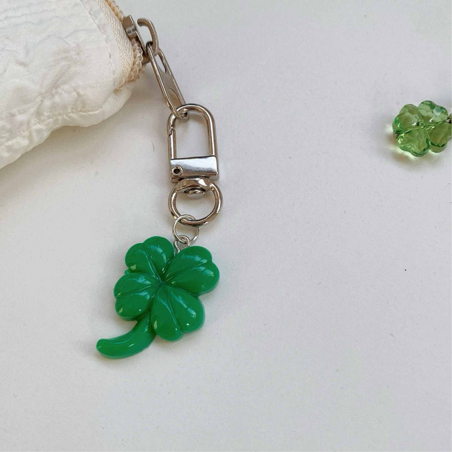 도림 네잎클로버 미니 자동차 키링 D자형, 1개, 혼합색상