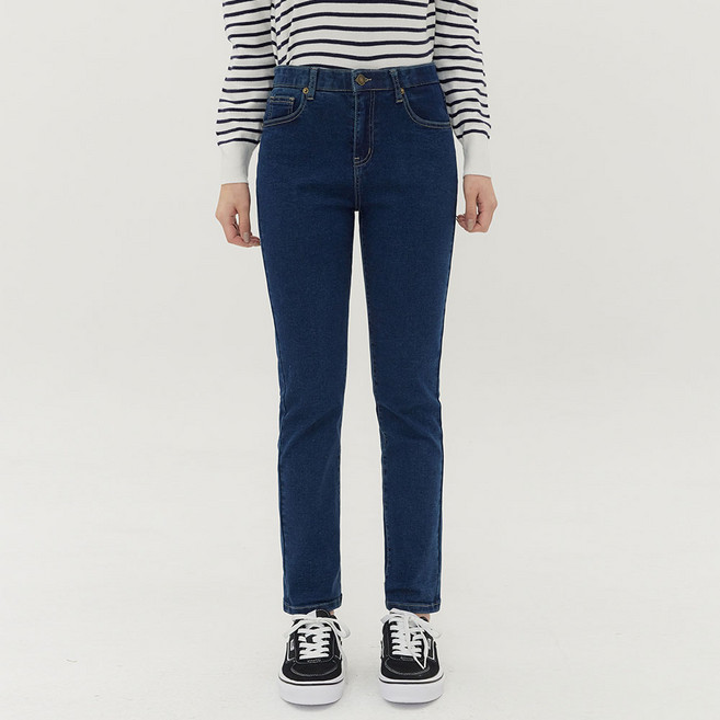 진마니아 여성용 허리스판 슬림 데일리 스트레이트핏 데님 팬츠 C513WBC