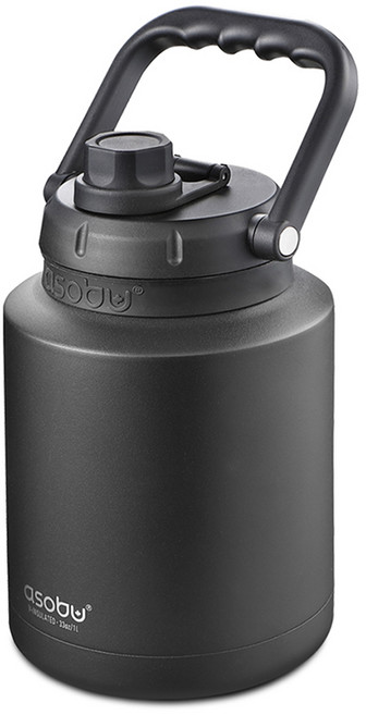 아소부 스테인레스 미니 워터저그, 블랙, 1L, 1개