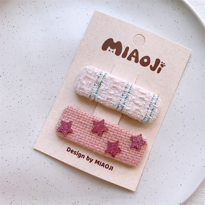 리빙플로우 데일리 코튼 디자인 헤어 머리핀 2종 세트 A-1