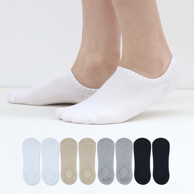 이지레그 남성용 발등 덮는 면두올 무지 페이크삭스 8켤레