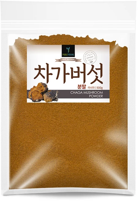퓨어영 러시아 차가버섯 분말, 1개, 500g - 쿠팡