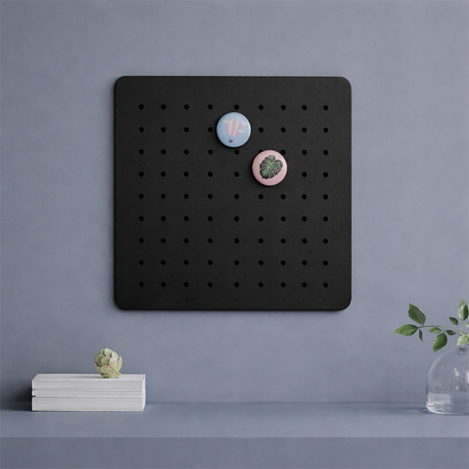 타공판닷컴 무타공 접착식 설치 모던 타공판 200 x 200 mm, 블랙, 1개