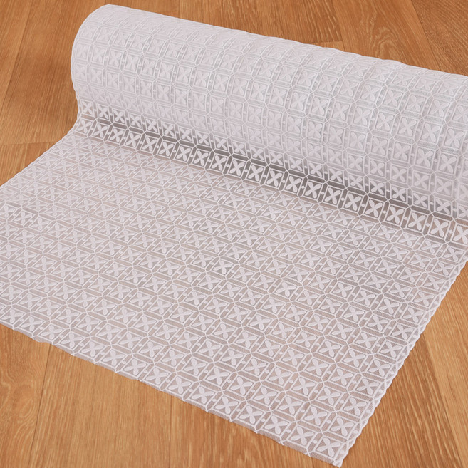 데코리아 북유럽풍 레이스 방수코팅 테이블커버 FL2990, 화이트, 폭 50cm x 길이 2m, 1개