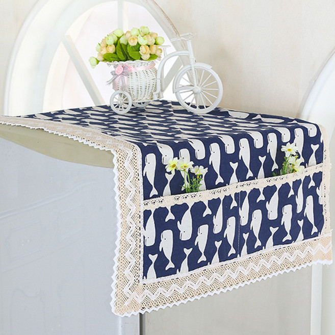 MF스토어 포켓 린넨 패브릭 레이스 다용도 전자레인지 냉장고 세탁기 건조기 커버, E타입