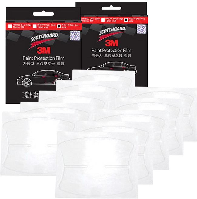 쓰리엠 PPF 자동차 도어컵 보호 필름 PN9710 5p, 투명, 2개