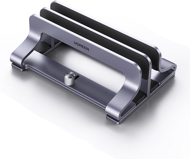 유그린 다이얼식 듀얼슬롯 수직 스탠드 거치대, LP258, 메탈 그레이