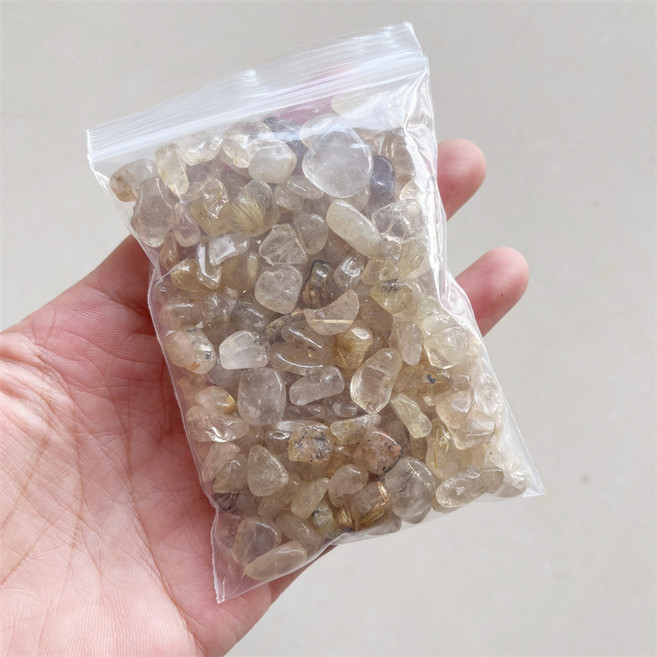 達海優 美麗水晶鵝卵石 7-9mm 金黃色, 1個
