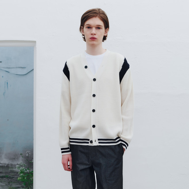 Mind Bridge 拼色中長版寬鬆開襟衫 MYCD2101