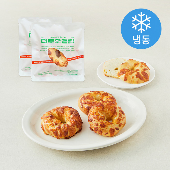더로우클럽 트리플 치즈 베이글 (냉동), 60g, 6개, 1개입