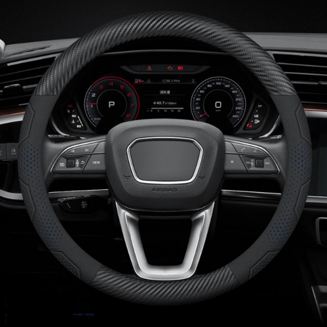 오토크루 그립마스터 카본 알칸타라 핸들커버 원형, 블랙