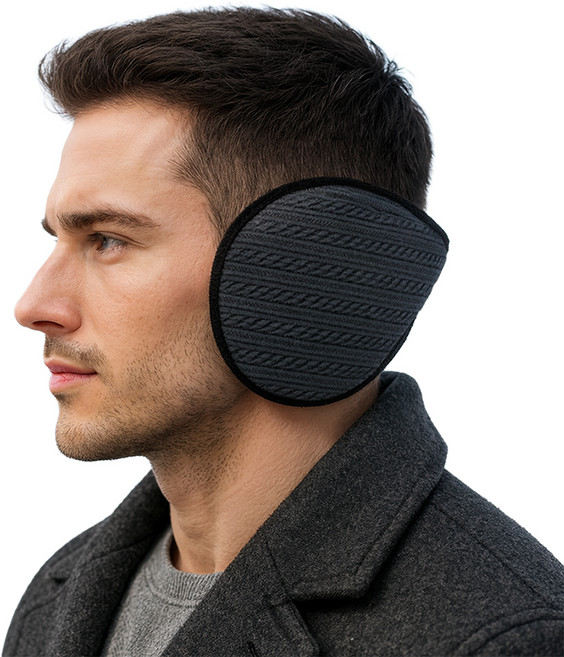 제코 경량 기모 보온 귀마개, 그레이, 1개