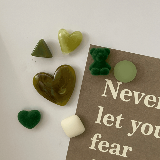 데미무드 올리브 잔디 마그넷 냉장고 자석 7종 세트, 혼합색상