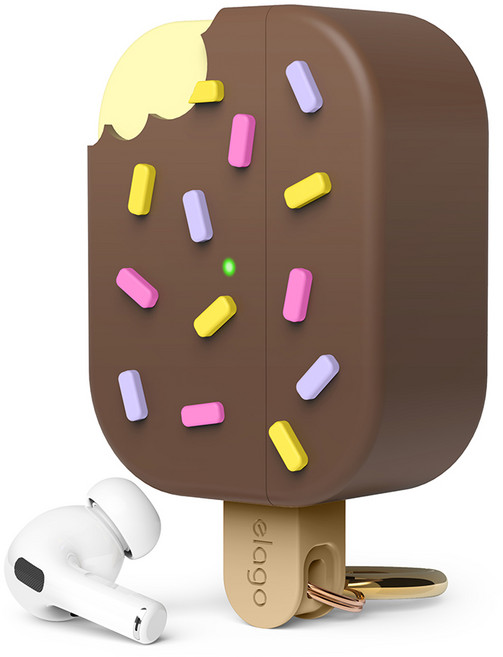 엘라고 아이스크림 행 케이스, 에어팟 프로2, 다크 브라운, 1개