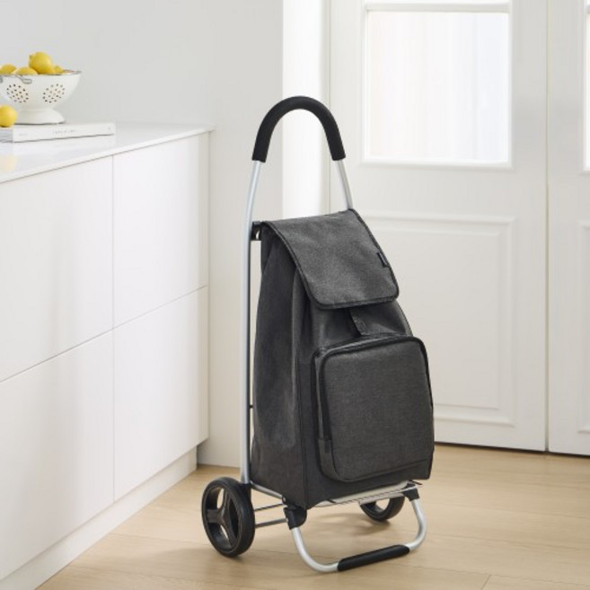 한샘 핸디 장바구니 쇼핑카트 라운드형, 다크그레이, 1개