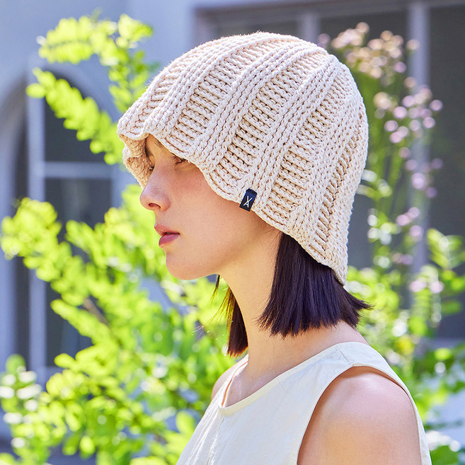 바잘 라벨 크로셰 웨이브 버킷햇