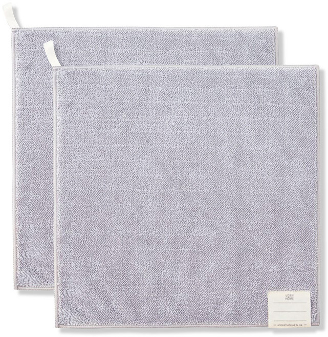 나혼자쓰는 핸드타월 극세사 31.5, 그레이, 2개