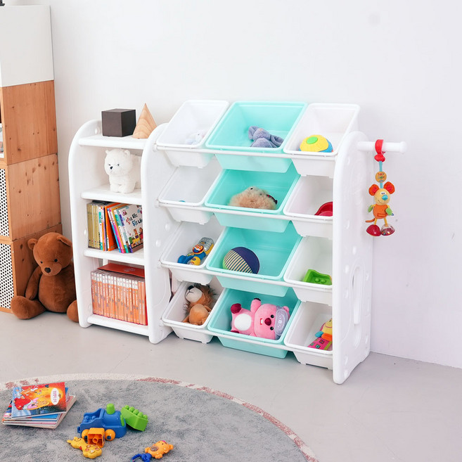 미루 초이스 와이드 베이직 책장 110 x 35 x 90 cm, 민트, 4단