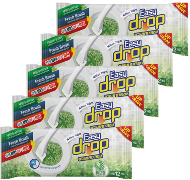 이지드롭 일회용 변기크리너, 그린허브, 5개