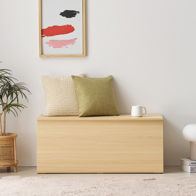 하모벨 킨드 벤치 수납장 1000 방문설치, 라이트오크, 1개