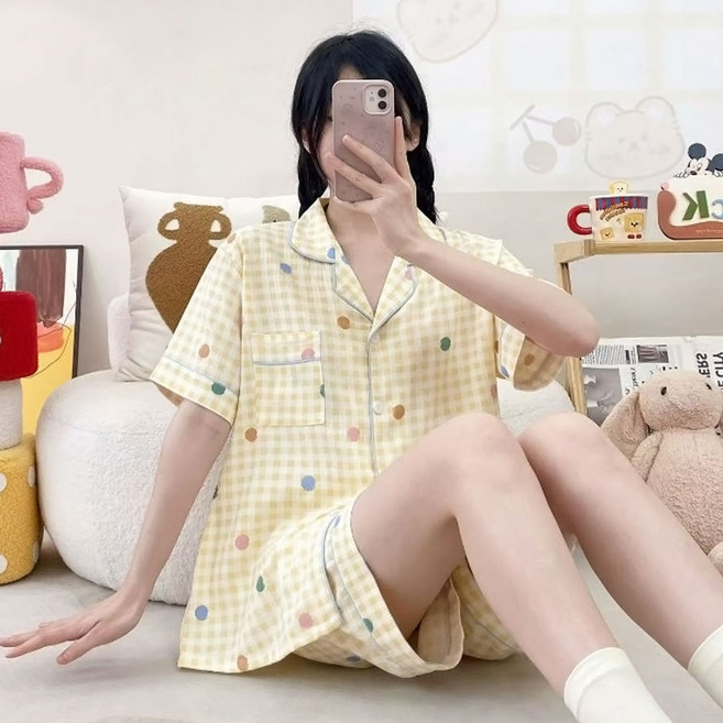 어나더디 여성용 위클리 무드 반팔 잠옷
