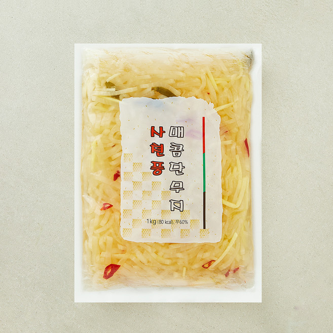 사천풍 매콤단무지 4mm 압축무채, 1kg, 1개
