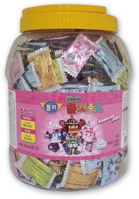 아동용 뉴 로보카폴리 플러스C 딸기맛 650g, 500정, 1개