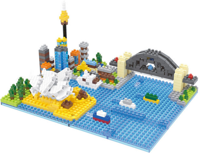 와이즈호크 시드니 하버세트 대형 나노블럭 2583wh, 혼합색상, 1개