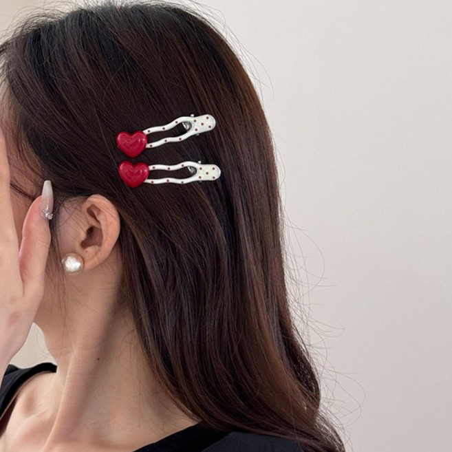 아멜리에 도트 하트 머리 집게핀 B타입 2p
