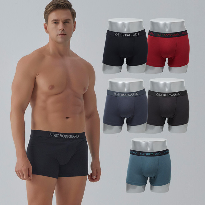 보디가드 남성용 시그니처 면스판 드로즈 5종 세트