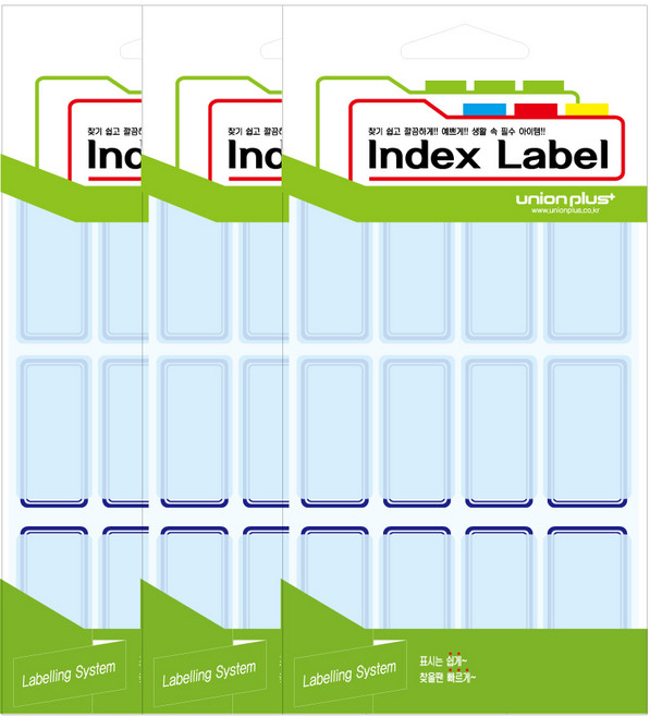 유니온플러스 보호필름 견출지 UL-2416BL 19 x 38 mm, 3개, 청색