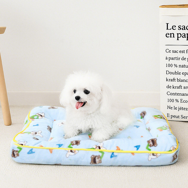 허니버블 반려동물 극세사 두꺼운 매트 방석 쿠션, 스카이블루, 1개