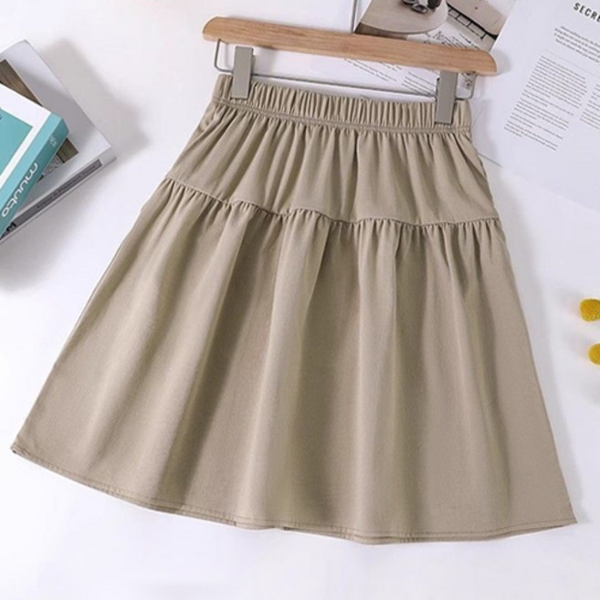 더플로우커머스 하이웨이스트 미디 플레어 A라인 우산 스커트